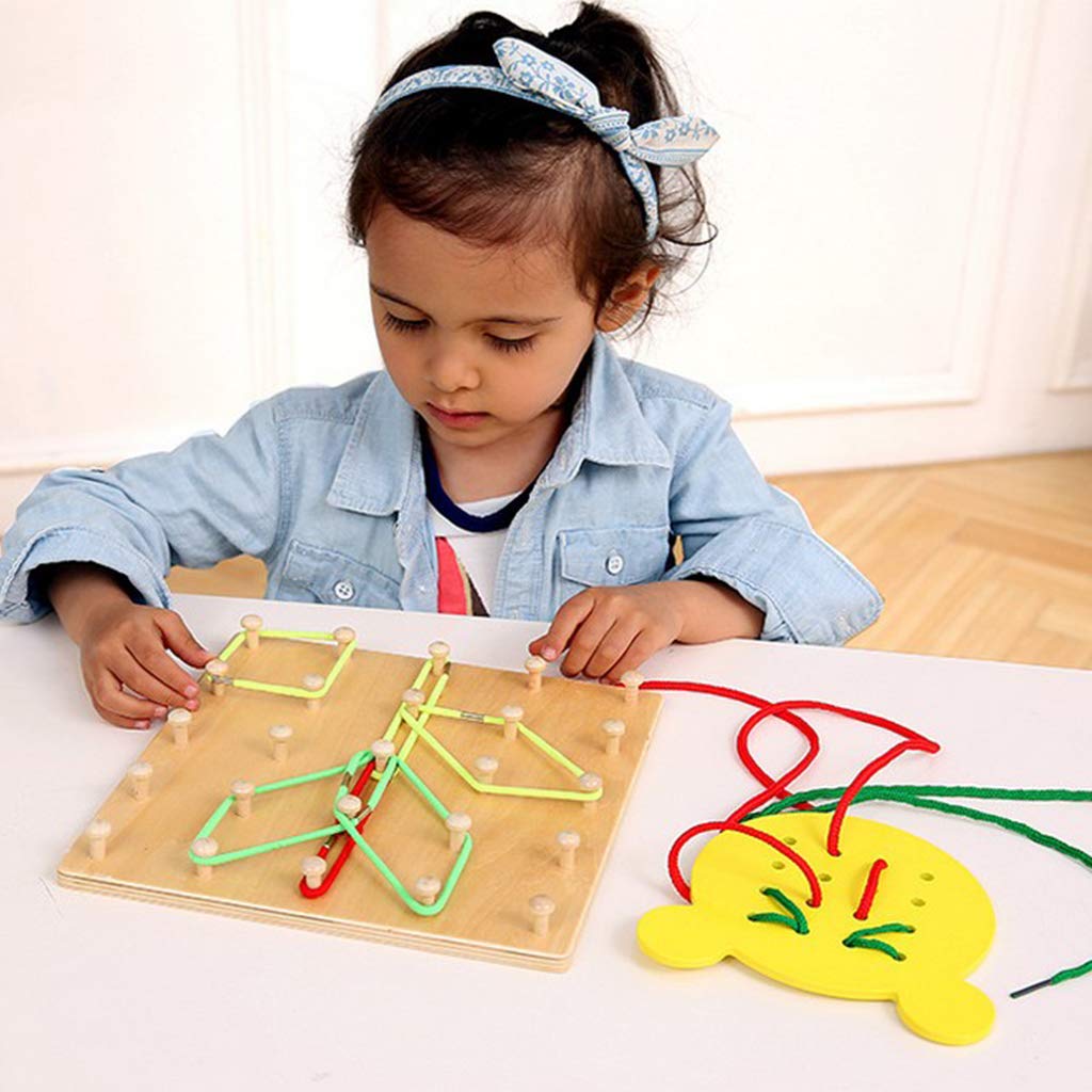 Montessori Elastic Band Geometric Stringing Nail Board Geoboard - HAPPY GUMNUT
