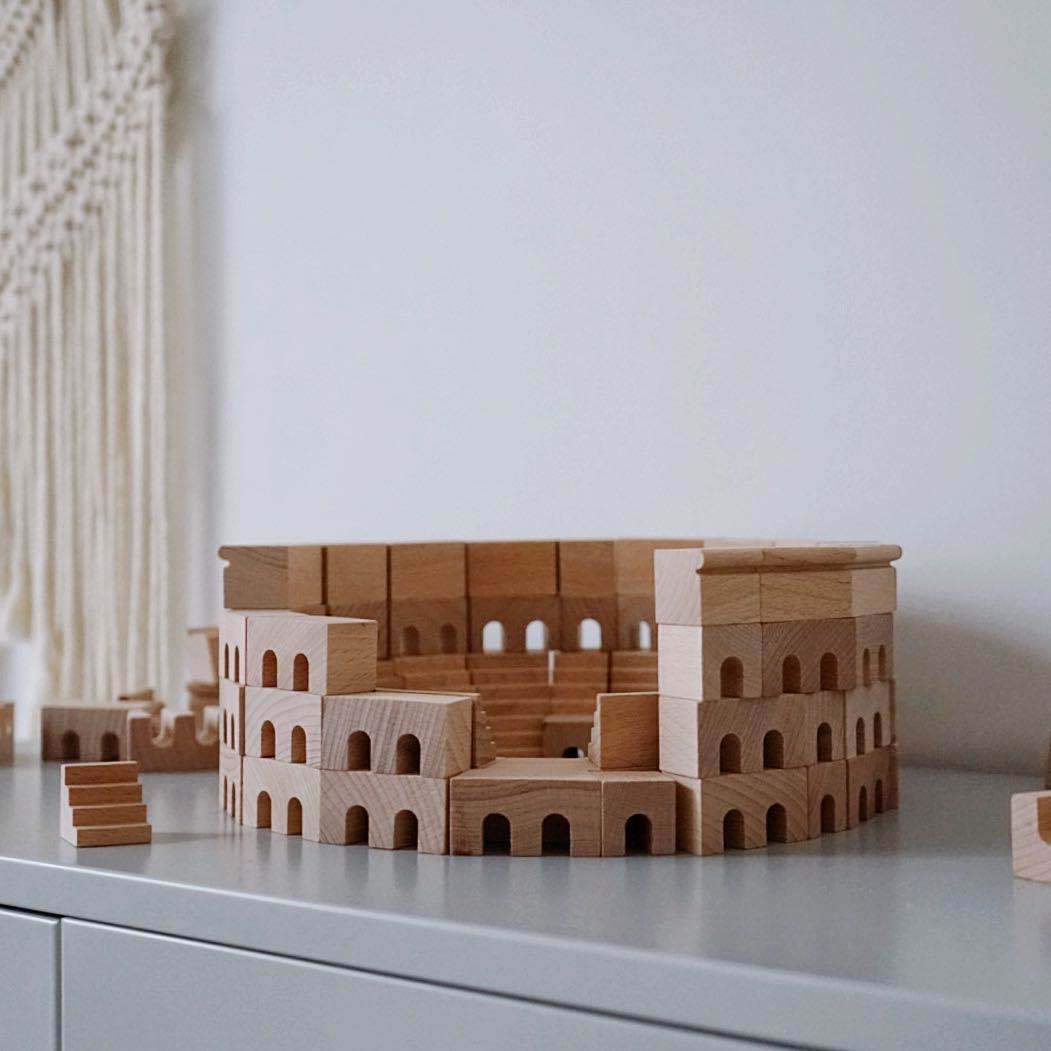 Roman Block Set Wooden Roman Colosseum Building Blocks Set – HAPPY GUMNUT