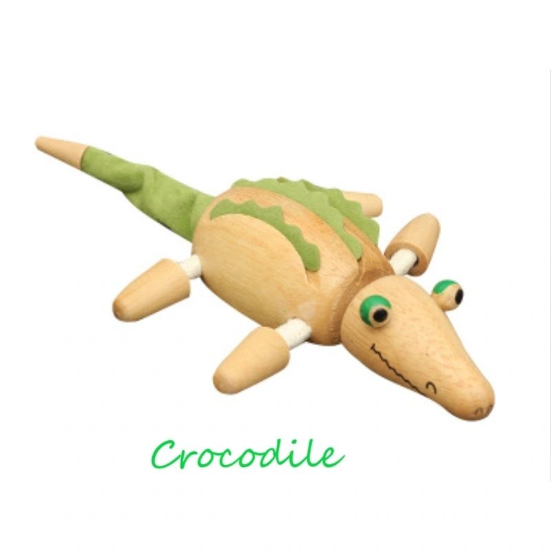 Wooden Jungle Farm Animals With Bendable Joints - HAPPY GUMNUT