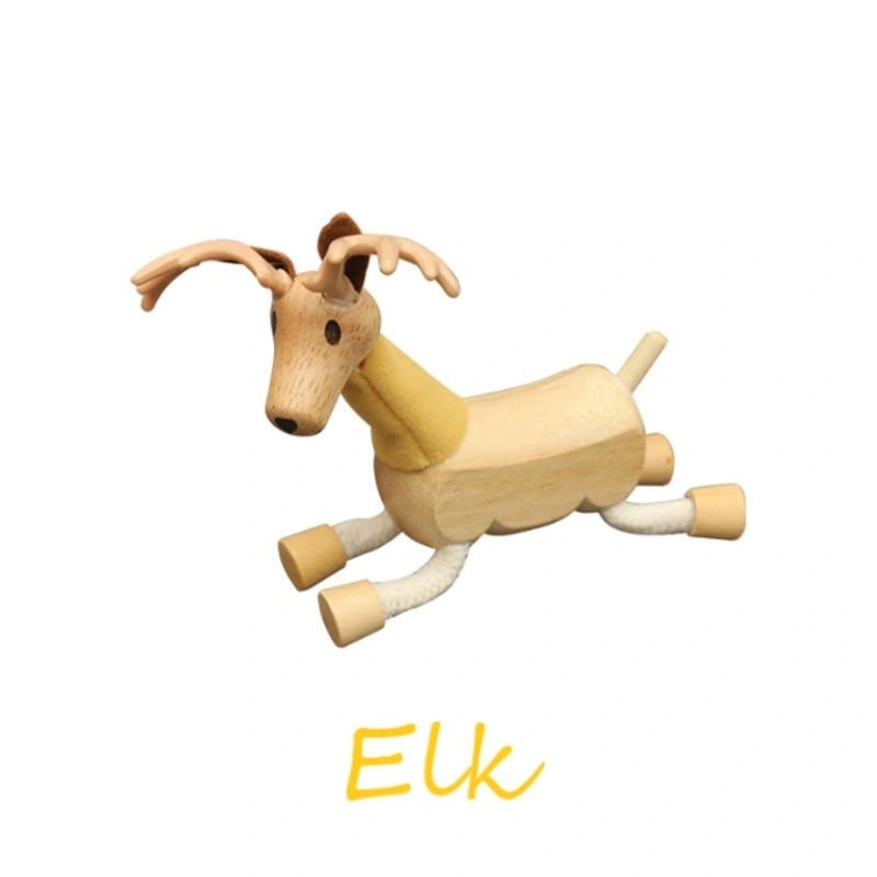 Wooden Jungle Farm Animals With Bendable Joints - HAPPY GUMNUT