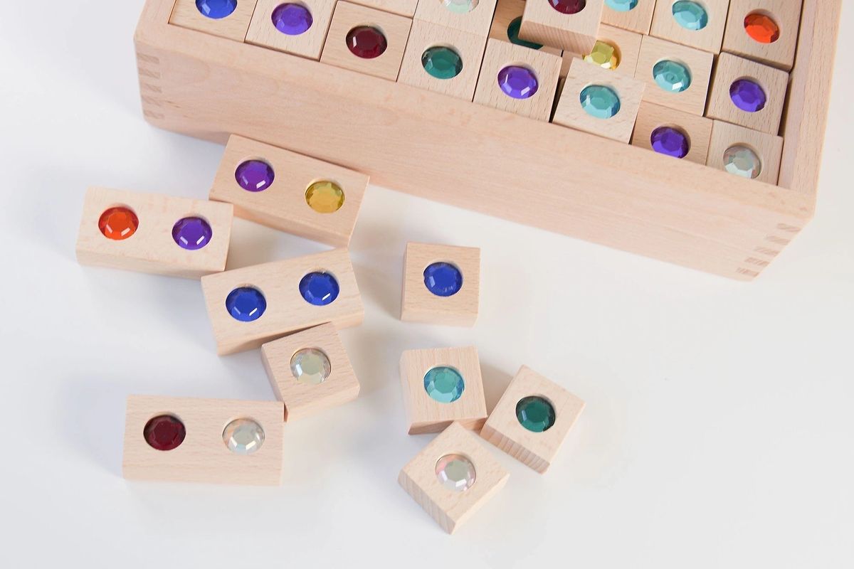 Wooden Gemstone Building Blocks 128pc - HAPPY GUMNUT