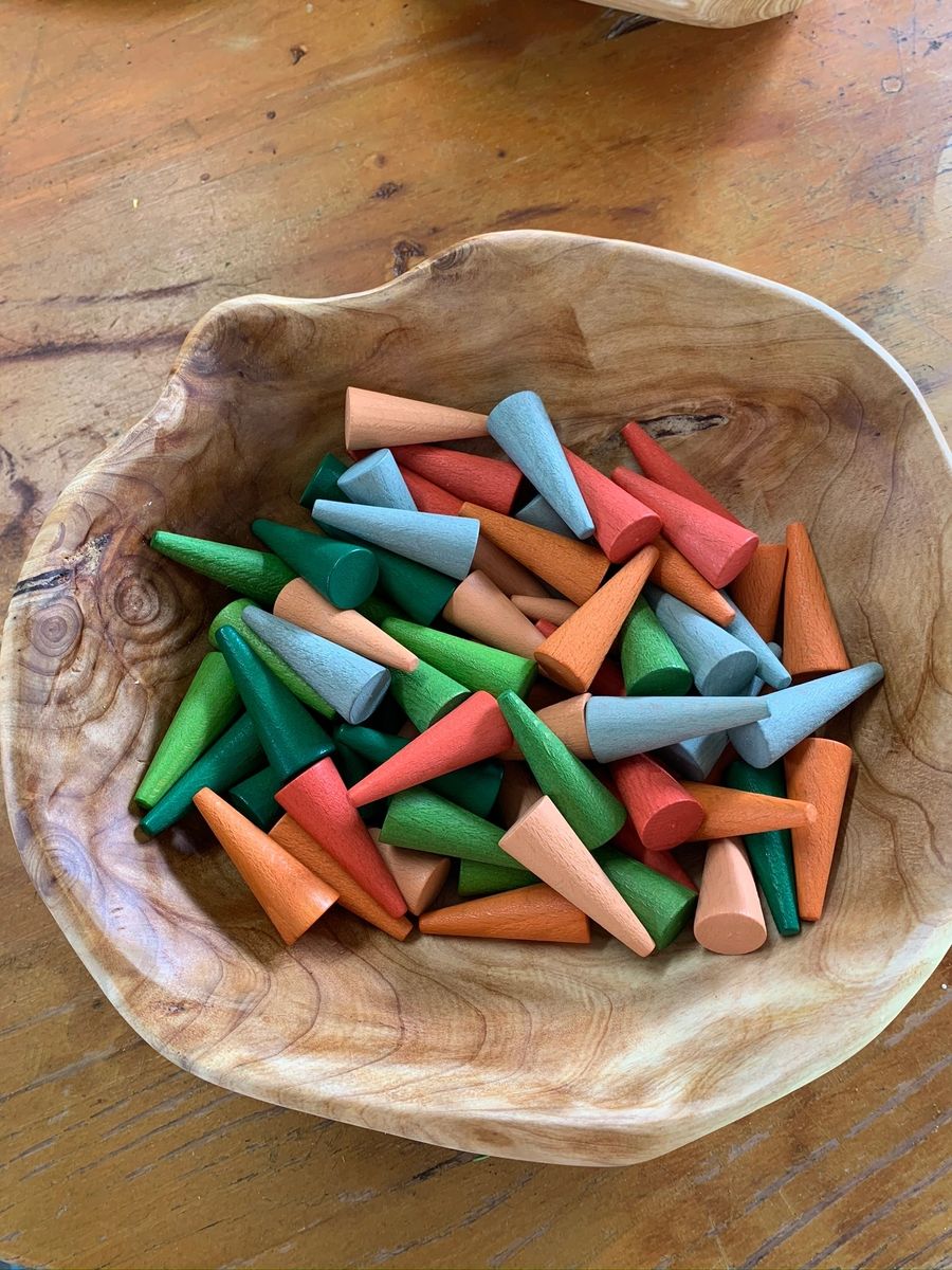 Wooden Rainbow Colour Mandala Loose Parts 324pcs Set - HAPPY GUMNUT