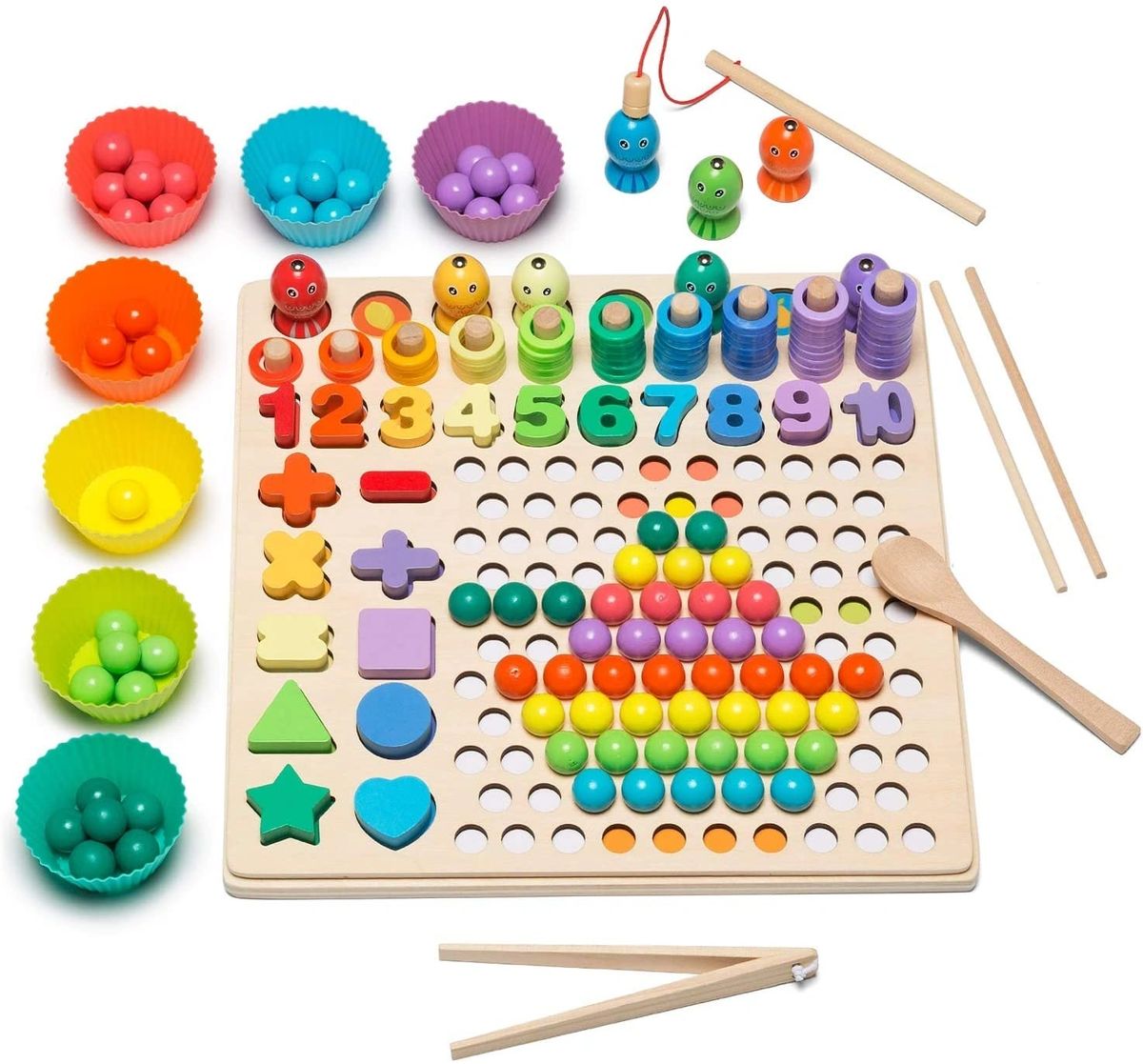 13 in 1 Beads Activity Board Montessori Inspired Kids Educational Wooden toys - HAPPY GUMNUT