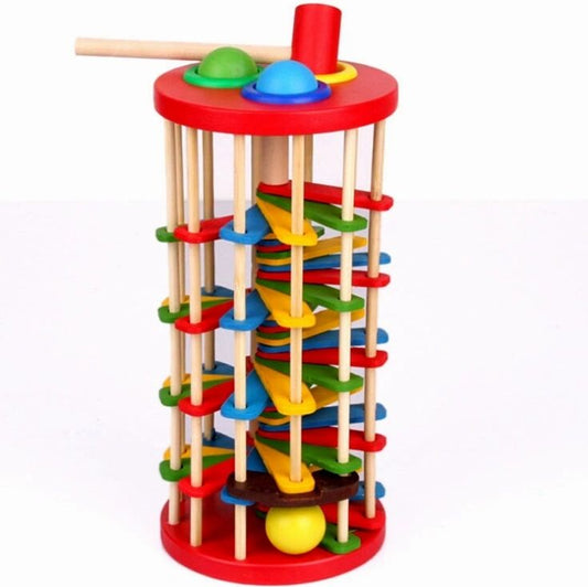 Wooden Ball Pounding Tower Kid Pound a Ball Roller - HAPPY GUMNUT