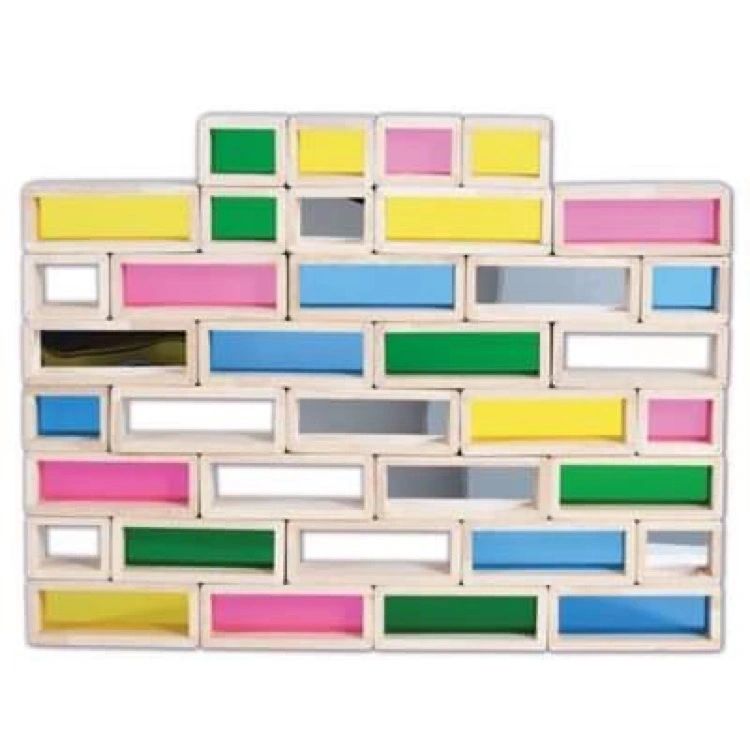 Jumbo Rainbow Acrylic Building Bricks Wooden Blocks - HAPPY GUMNUT