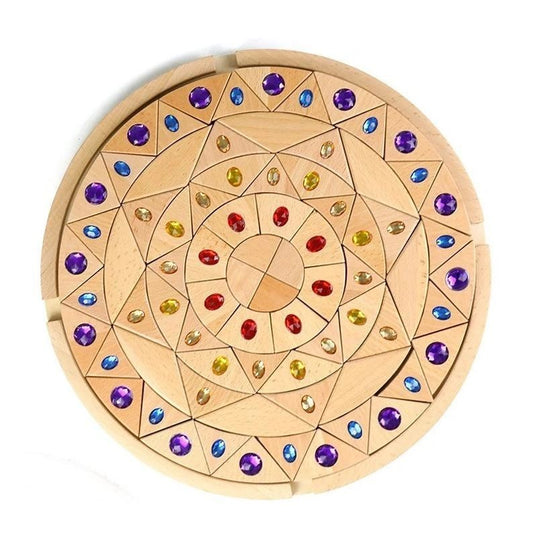 Wooden Mandala Round Gemstone Building Blocks LARGE - HAPPY GUMNUT