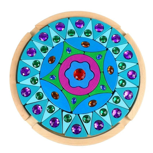 Round Mandala Gemstone Sparkling Building Blocks Puzzle Blocks - HAPPY GUMNUT